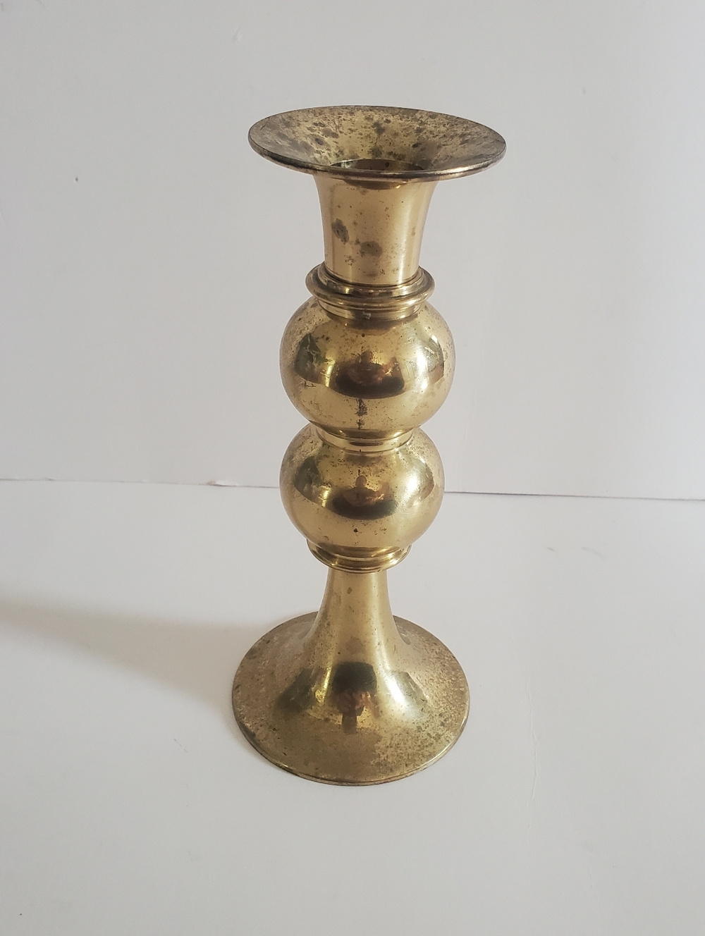 Vintage Brass Candlestick Candle Holder Ball Stem 6 1/4"